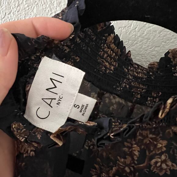 NWOT CAMI NYC The Willa Toile Print Silk High Neck Blouse - Picture 9 of 11